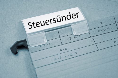 Akte mit Aufschrift Steuersünder